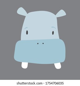 A cute Hippo. Vector cartoon image