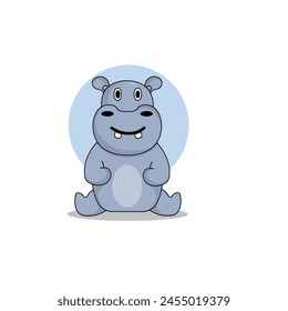 cute hippopotamus cartoon vector icon illustration.animal icon illustration. flat style concept cute