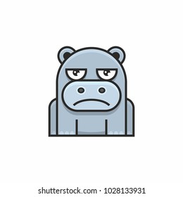 cute hippopotamus icon on white background