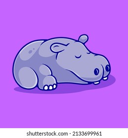cute hippopotamus illustration suitable for mascot sticker and t-shirt design