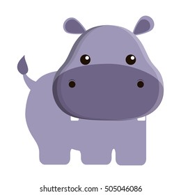 cute hippopotamus isolated icon vector illustration design