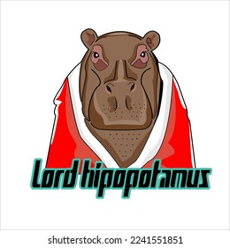 cute hippopotamus vector illustration , simple design for animal logo