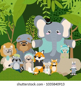 Cute hipster animals