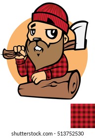 Cute Hipster beaver lumberjack