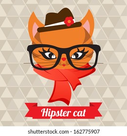 Cute hipster cat