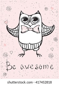 Cute hipster owl