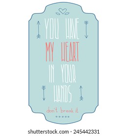 Cute hipster valentine's day greeting card