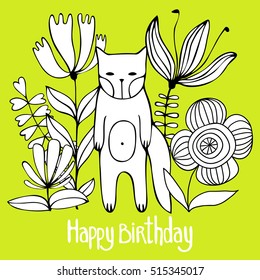 Cute Holiday Card. Colorful vector Illustration.