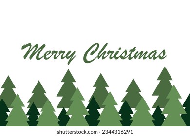 Cute holiday christmas card with fir trees on white background. Holiday seamless pattern. Decoration for gift wrapping paper, fabric, clothing, textile. Christmas theme