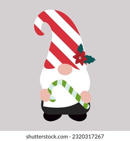 Cute Holiday Christmas Gnome. Vector illustration art.