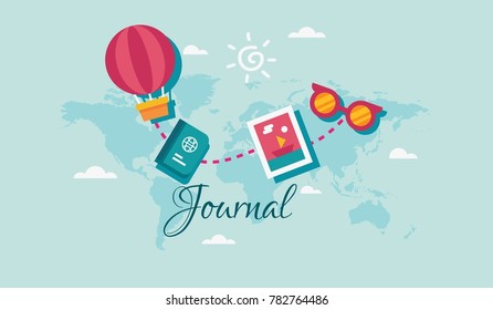 Cute holiday icon with text Journal