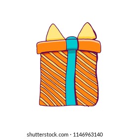 Cute holiday illustration. Vector  Decorative elements for party. Pencil's drawing. 