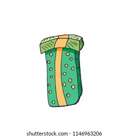 Cute holiday illustration. Vector  Decorative elements for party. Pencil's drawing. 