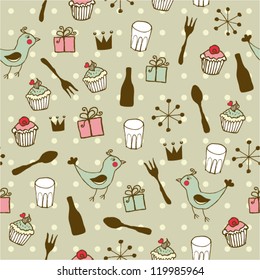 Cute holiday seamless pattern