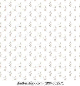 Cute Holiday seamless pattern with gold stars on a white background. Christmas star. Ornament for gift wrapping paper, fabric, clothing, textiles, surface textures.