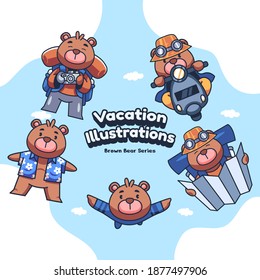 Cute Holiday Vacation Vector illustrations