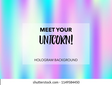 Cute Hologram Gradient Vector Background. Luxury Trendy Dreamy Pearlescent Color Overlay. Rainbow Holographic Princess, Fairytale, Cute Girlie Texture. Unicorn Fairy Tale Neon Hologram Gradient