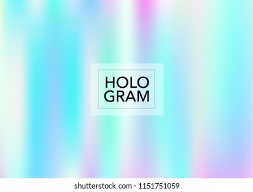 Cute Hologram Gradient Vector Background. Luxury Trendy Dreamy Pearlescent Color Overlay.