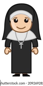 Cute Holy Nun - Vector