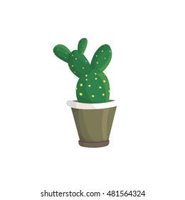 Cute home cactus cartoon illustration