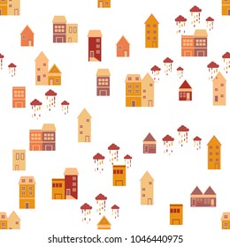 Cute home seamless pattern background