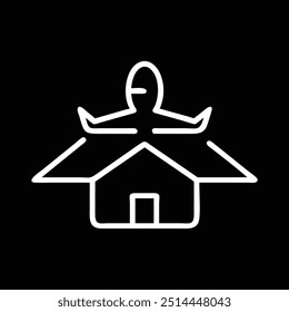 Cute home vector logo in black and white theme