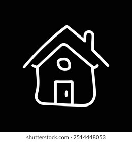 Cute home vector logo in black and white theme