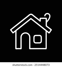 Logotipo do vetor da casa bonito em tema preto e branco