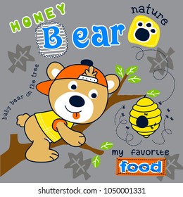 Cute honey bear animal cartoon