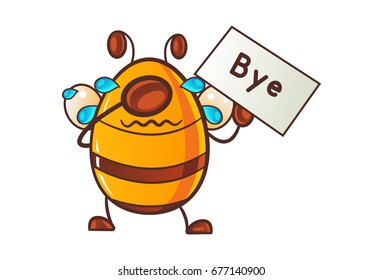 Cute Honey Bee Laughing Out Loud Stock Vector (Royalty Free) 677141032