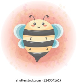 Cute Honey Bee Cartoon Character Vector Graphics 01