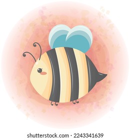 Cute Honey Bee Cartoon Character Vector Graphics 02