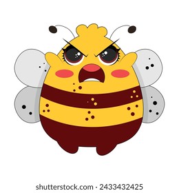 Cute honey bee cartoon vector icon illustration. Animal nature icon concept isolated premium vector. Flat cartoon style