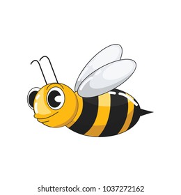 Cute Honey Bee Flying Vector Illustration