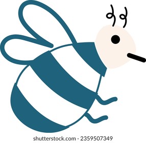cute honey bee hand drawn element vector