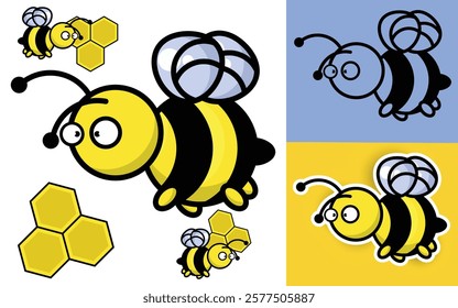 Cute honey bee icon design vector, eps 10, editable.