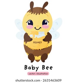Cute honey bee kawaii bee cartoon 