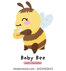 Cute honey bee kawaii bee cartoon 
