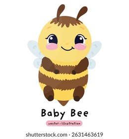 Cute honey bee kawaii bee cartoon 