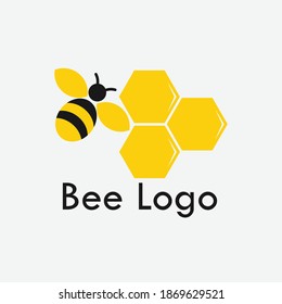 cute honey bee logo company vector