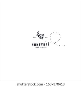 Cute Honey Bee logo design template