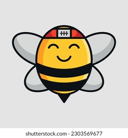 Cute Honey Bee logo design abstract vector template