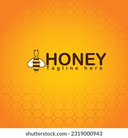 cute honey bee logo mascot or icon suitable for food or drink logo mascot, business logo vector template