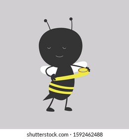 cute honey bee mascot character vector logo design template inspiration for honey product brand.