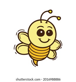 cute honey bee mascot character vector logo design template inspiration for honey product brand