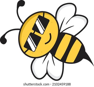 cute honey bee mascot character vector logo design template inspiration for honey product brand
