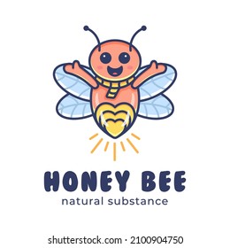 CUTE HONEY BEE MASCOT LOGO SUITABLE SUITABLE FOR YOUR COMPANY