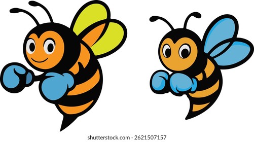 Cute Honey Bee Vector Art Set , Honey Bee Icon 
