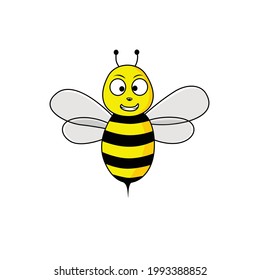 cute honey bee vector illustration. animal logo template.