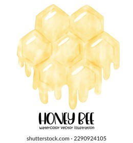 Cute honey bee vector illustration, watercolor bee, cute bee